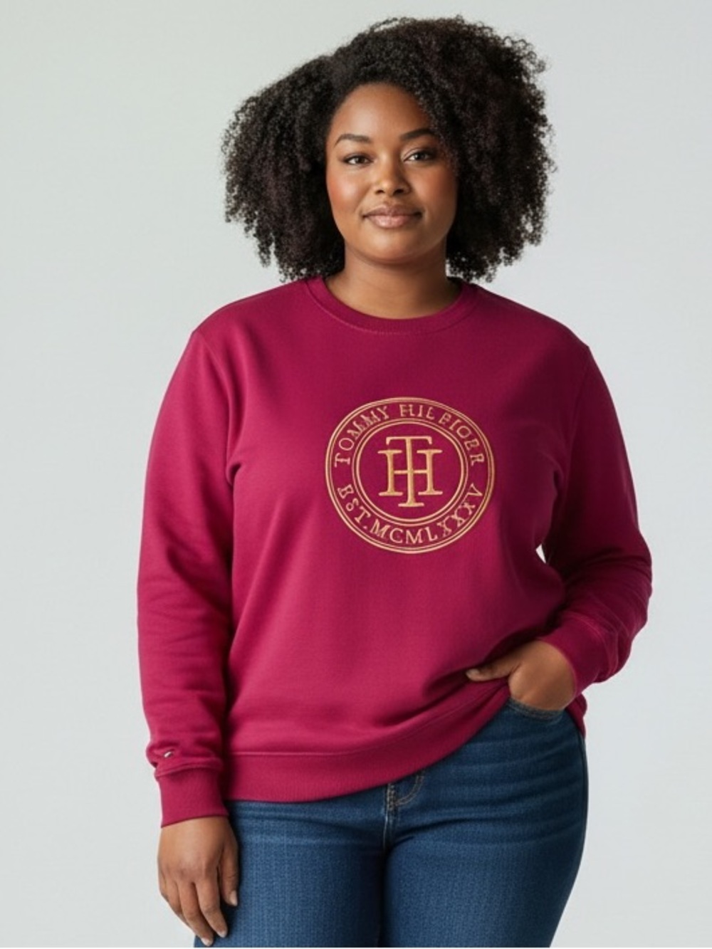 Tommy Hilfiger Women's Crewneck with Gold Logo
